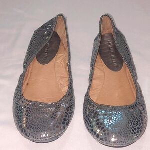 Antonio Melani  Silver and Black Leather Flats .Size 9 Great Condition.